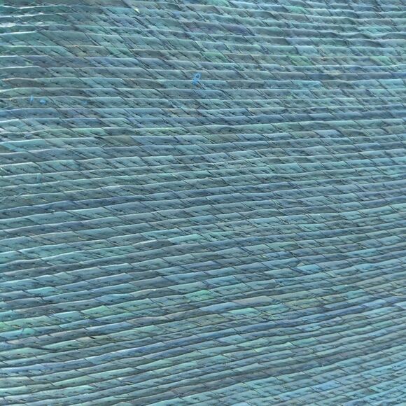 Large straw Tote Bag in Shades of Blue & Purple w Floral Scarf Handles by Babani - Picture 9 of 13